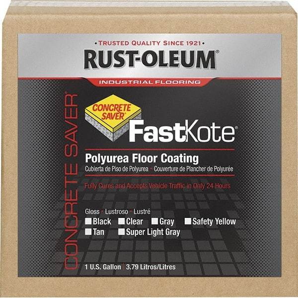 Rust-Oleum - 1 Gal Safety Yellow Gloss Finish Floor Coating - 400 Sq Ft per Gal, Interior/Exterior, <50 gL VOC Compliance - Americas Industrial Supply