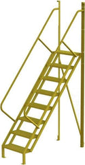 TRI-ARC - 122" 8 Step Configurable Crossover Ladder - 50° Incline, 1,000 Lb Capacity, 80" Platform Height, 30" Base Width x 69-1/2" Base Depth, Serrated - Americas Industrial Supply