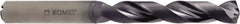 Komet - 10.2mm 140° Solid Carbide Jobber Drill - TiAlN Finish, Right Hand Cut, Spiral Flute, Straight Shank, 118mm OAL - Americas Industrial Supply