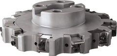 Seco - Shell Mount Connection, 1.024" Cutting Width, 2.209" Depth of Cut, 8" Cutter Diam, 1-1/2" Hole Diam, 6 Tooth Indexable Slotting Cutter - R335.25 Toolholder, XNHQ, LNHQ Insert, Right Hand Cutting Direction - Americas Industrial Supply