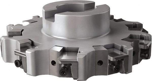 Seco - Shell Mount Connection, 0.63" Cutting Width, 1.579" Depth of Cut, 6" Cutter Diam, 1-1/2" Hole Diam, 10 Tooth Indexable Slotting Cutter - R335.25 Toolholder, XNHQ, LNHQ Insert, Right Hand Cutting Direction - Americas Industrial Supply