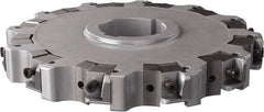 Seco - Arbor Hole Connection, 0.63" Cutting Width, 2.492" Depth of Cut, 200mm Cutter Diam, 1.9685" Hole Diam, 12 Tooth Indexable Slotting Cutter - 335.25 Toolholder, XNHQ, LNHQ Insert, Right Hand Cutting Direction - Americas Industrial Supply