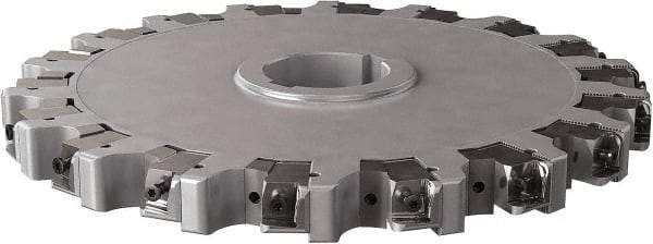 Seco - Arbor Hole Connection, 0.63" Cutting Width, 4.461" Depth of Cut, 315mm Cutter Diam, 2.3622" Hole Diam, 18 Tooth Indexable Slotting Cutter - 335.25 Toolholder, XNHQ, LNHQ Insert, Right Hand Cutting Direction - Americas Industrial Supply