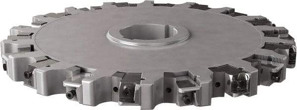 Seco - Arbor Hole Connection, 1.26" Cutting Width, 4.461" Depth of Cut, 315mm Cutter Diam, 2.3622" Hole Diam, 9 Tooth Indexable Slotting Cutter - 335.25 Toolholder, XNHQ, LNHQ Insert, Right Hand Cutting Direction - Americas Industrial Supply
