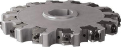 Seco - Arbor Hole Connection, 0.63" Cutting Width, 3.413" Depth of Cut, 10" Cutter Diam, 2" Hole Diam, 14 Tooth Indexable Slotting Cutter - 335.25 Toolholder, XNHQ, LNHQ Insert, Right Hand Cutting Direction - Americas Industrial Supply