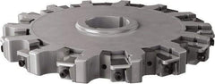 Seco - Arbor Hole Connection, 0.63" Cutting Width, 3.413" Depth of Cut, 10" Cutter Diam, 2" Hole Diam, 14 Tooth Indexable Slotting Cutter - 335.25 Toolholder, XNHQ, LNHQ Insert, Right Hand Cutting Direction - Americas Industrial Supply