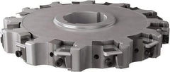 Seco - Arbor Hole Connection, 0.63" Cutting Width, 2.492" Depth of Cut, 200mm Cutter Diam, 1.9685" Hole Diam, 12 Tooth Indexable Slotting Cutter - 335.25 Toolholder, XNHQ, LNHQ Insert, Right Hand Cutting Direction - Americas Industrial Supply