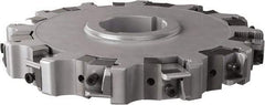 Seco - Arbor Hole Connection, 1.26" Cutting Width, 2.413" Depth of Cut, 8" Cutter Diam, 2" Hole Diam, 6 Tooth Indexable Slotting Cutter - 335.25 Toolholder, XNHQ, LNHQ Insert, Right Hand Cutting Direction - Americas Industrial Supply