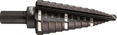 Milwaukee Tool - 9 Hole Sizes, 1/2 to 1" Hole Diam High Speed Steel Step Drill Bit - Americas Industrial Supply
