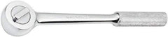 SK - 1/2" Drive Round Head Ratchet - Full Polish Chrome Finish, 10-1/2" OAL, 50 Gear Teeth, Full Polished Knurled Handle, Reversible Head - Americas Industrial Supply