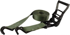 Erickson Manufacturing - 25' Long x 2" Wide, 10,000 Lb Basket Capacity, Polyester & Steel Web Sling - Green - Americas Industrial Supply