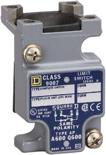 Square D - 4.2 Inch Long, Zinc Body, Limit Switch Plug In Unit - For Use with 9007, 9007C - Americas Industrial Supply