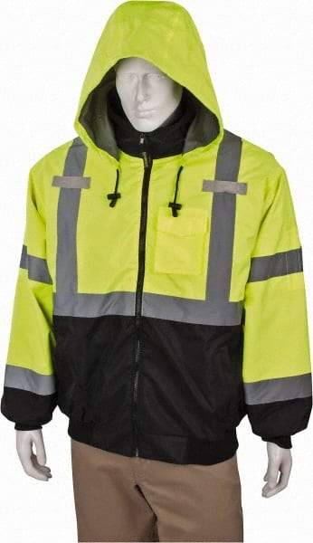 OccuNomix - Size L Cold Weather & High Visibility Jacket - High Visbility Yellow, Polyester, Zipper Closure - Americas Industrial Supply