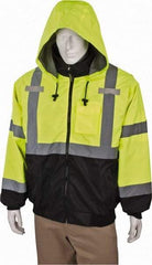 OccuNomix - Size L Cold Weather & High Visibility Jacket - High Visbility Yellow, Polyester, Zipper Closure - Americas Industrial Supply