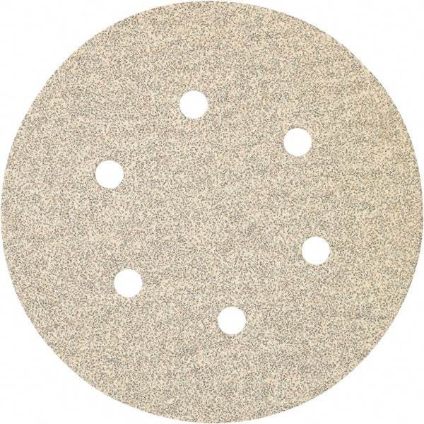 Porter-Cable - 6" Diam, 40 Grit Zirconia Alumina Adhesive PSA Disc - Coarse Grade, Tan, C Weighted Backing, Flexible, 13,000 Max RPM - Americas Industrial Supply