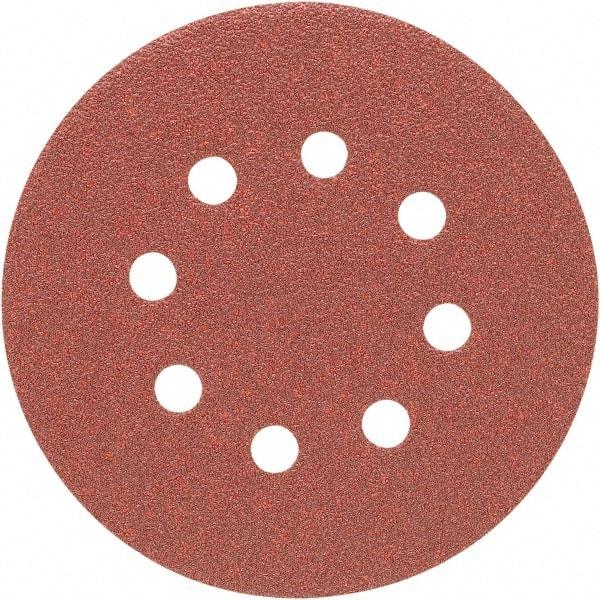 Porter-Cable - 5" Diam, 120 Grit Zirconia Alumina Adhesive PSA Disc - Fine Grade, Tan, C Weighted Backing, Flexible, 13,000 Max RPM - Americas Industrial Supply