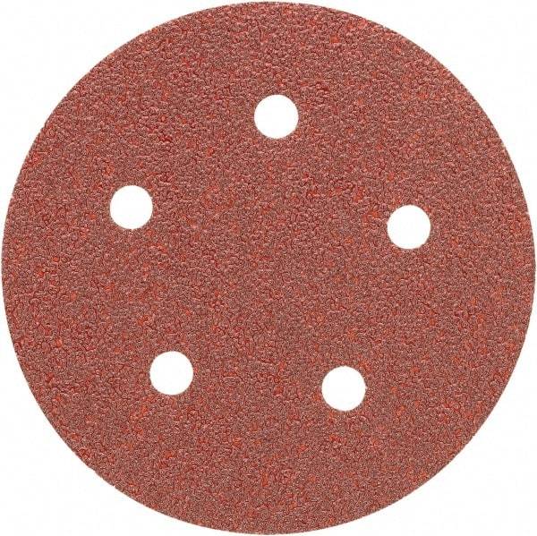 Porter-Cable - 5" Diam, 180 Grit Aluminum Oxide Adhesive PSA Disc - Very Fine Grade, Tan, C Weighted Backing, Flexible, 13,000 Max RPM - Americas Industrial Supply