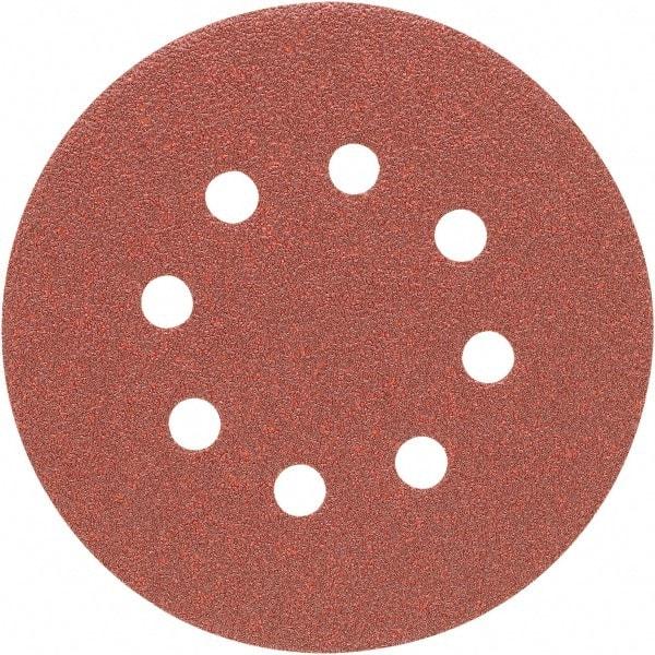 Porter-Cable - 5" Diam, 80 Grit Zirconia Alumina Adhesive PSA Disc - Medium Grade, Tan, C Weighted Backing, Flexible, 13,000 Max RPM - Americas Industrial Supply