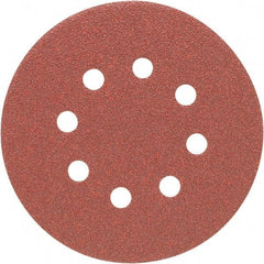 Porter-Cable - 5" Diam, 80 Grit Zirconia Alumina Adhesive PSA Disc - Medium Grade, Tan, C Weighted Backing, Flexible, 13,000 Max RPM - Americas Industrial Supply