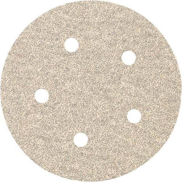 Porter-Cable - 5" Diam, 80 Grit Zirconia Alumina Adhesive PSA Disc - Medium Grade, Tan, C Weighted Backing, Flexible, 13,000 Max RPM - Americas Industrial Supply