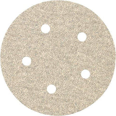Porter-Cable - 5" Diam, 80 Grit Zirconia Alumina Adhesive PSA Disc - Medium Grade, Tan, C Weighted Backing, Flexible, 13,000 Max RPM - Americas Industrial Supply