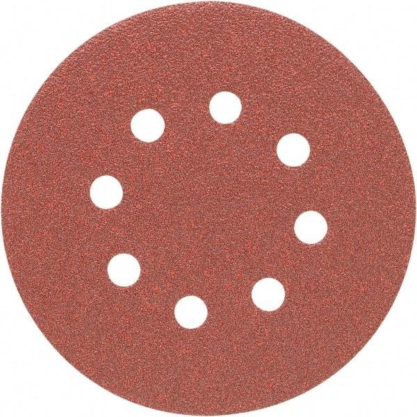 Porter-Cable - 5" Diam, 60 Grit Zirconia Alumina Adhesive PSA Disc - Medium Grade, Tan, C Weighted Backing, Flexible, 13,000 Max RPM - Americas Industrial Supply
