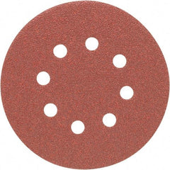 Porter-Cable - 5" Diam, 60 Grit Zirconia Alumina Adhesive PSA Disc - Medium Grade, Tan, C Weighted Backing, Flexible, 13,000 Max RPM - Americas Industrial Supply