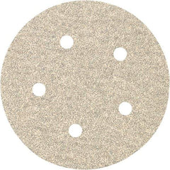 Porter-Cable - 5" Diam, 60 Grit Zirconia Alumina Adhesive PSA Disc - Medium Grade, Tan, C Weighted Backing, Flexible, 13,000 Max RPM - Americas Industrial Supply