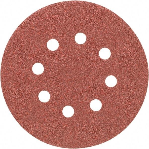 Porter-Cable - 5" Diam, 40 Grit Zirconia Alumina Adhesive PSA Disc - Coarse Grade, Tan, C Weighted Backing, Flexible, 13,000 Max RPM - Americas Industrial Supply