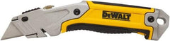 DeWALT - Retractable Utility Knife - 2-1/2" Bi-Metal Blade, Yellow & Silver Metal Handle, 1 Blade Included - Americas Industrial Supply