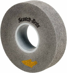 3M - 8" Diam, 2" Face Width, 3" Center Hole, Fine Grade, Silicon Carbide Deburring Wheel - Convolute, Soft Density 9 Grade, 4,500 RPM - Americas Industrial Supply