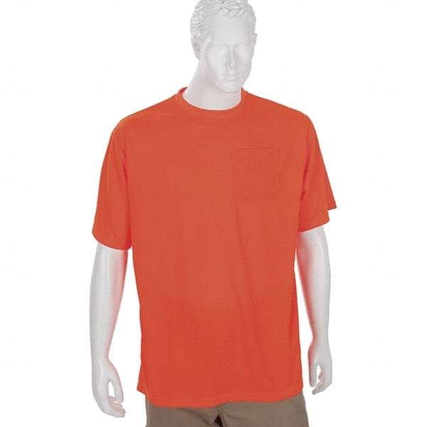 Ergodyne - Size 4XL, Orange, High Visibility, Short Sleeve T-Pocket, - 1 Pocket, Polyester - Americas Industrial Supply