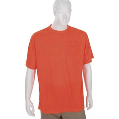 Ergodyne - Size 4XL, Orange, High Visibility, Short Sleeve T-Pocket, - 1 Pocket, Polyester - Americas Industrial Supply