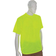 Ergodyne - Size M, Lime, High Visibility, Short Sleeve T-Pocket, - 1 Pocket, Polyester - Americas Industrial Supply