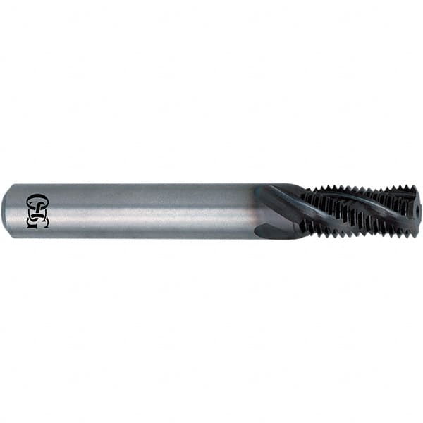 OSG - 5/8-11 UNC, 0.43" Cutting Diam, 5 Flute, Solid Carbide Helical Flute Thread Mill - External Thread, 1" LOC, 4" OAL, 1/2" Shank Diam - Americas Industrial Supply