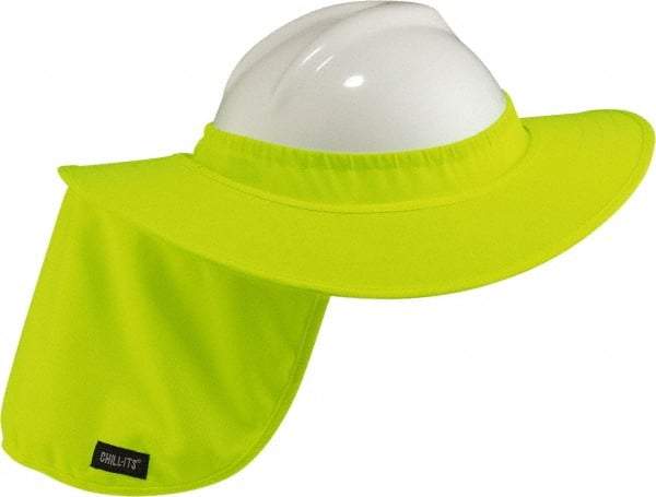 Ergodyne - Polyester Hard Hat Shade - Hanging Attachment, Lime, Compatible with All Hard Hats - Americas Industrial Supply