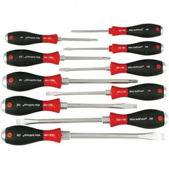 Wiha - 10 Piece Slotted & Phillips Screwdriver Set - Bit Sizes: Philips #1, #2 & #3, Comes in Box - Americas Industrial Supply