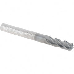 Ball End Mill: 0.1875″ Dia, 0.625″ LOC, 4 Flute, Solid Carbide 2″ OAL, 3/16″ Shank Dia, 35 ° Helix, AlCrN Coated, Single End, Series SAPB