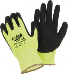 PIP - Size L, ANSI Cut Lvl A3, Cut Resistant Gloves - Palm & Fingers Coated, Hi-Vis Yellow/Black - Americas Industrial Supply