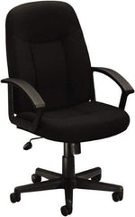 Basyx - 44" High Executive High Back Swivel Tilt Chair - 26" Wide x 33-1/2" Deep, 100% Polyester Seat, Black - Americas Industrial Supply