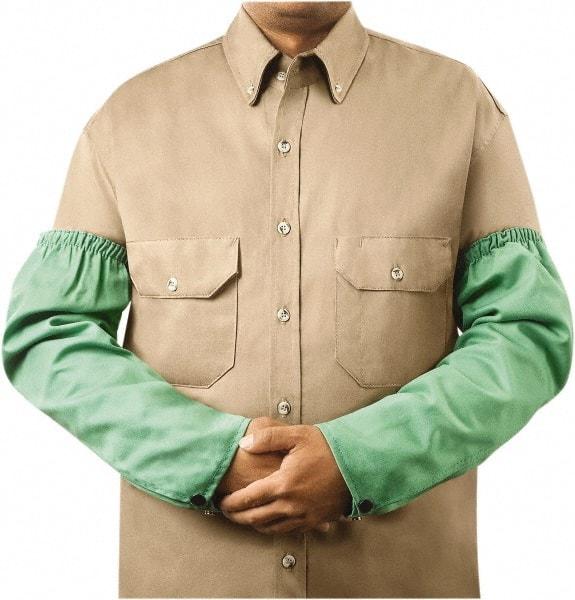 Steiner - Size Standard, Green Cotton Sleeve - 18" Long Sleeve, Elastic Top with Snap Wrist - Americas Industrial Supply