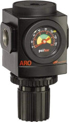 ARO/Ingersoll-Rand - 3/8 NPT Port, 179 CFM, Aluminum Standard Regulator - 0 to 140 psi Range, 250 Max psi Supply Pressure, 1/8" Gauge Port Thread, 3.15" Wide x 5.472" High - Americas Industrial Supply