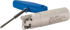 Iscar - 1-1/4" Cut Diam, 0.472" Max Depth of Cut, 1-1/4" Shank Diam, 4-1/4" OAL, Indexable Square Shoulder Helical End Mill - H490 AN.X 12 Inserts, Weldon Shank, 90° Lead Angle, Through Coolant, Series Helido - Americas Industrial Supply