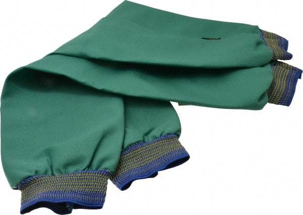 Stanco Safety Products - Blue/Gray Cotton Welding Sleeve - 23" Long Sleeve, Elastic Opening at Both Ends - Americas Industrial Supply