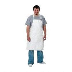 Dupont - 28" Wide x 36" Long x 6 mil Thick Bib Apron - Tyvek, White, Resists Aerosols, Liquid Splashes, Dry Particles - Americas Industrial Supply