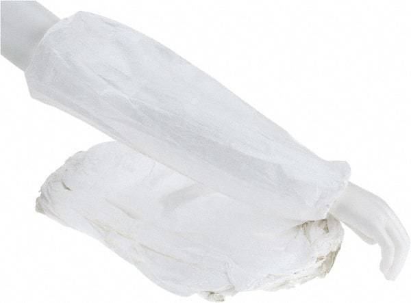 Dupont - Size Universal, White Tyvek Disposable Sleeve - 18" Long Sleeve, Elastic Opening at Both Ends - Americas Industrial Supply