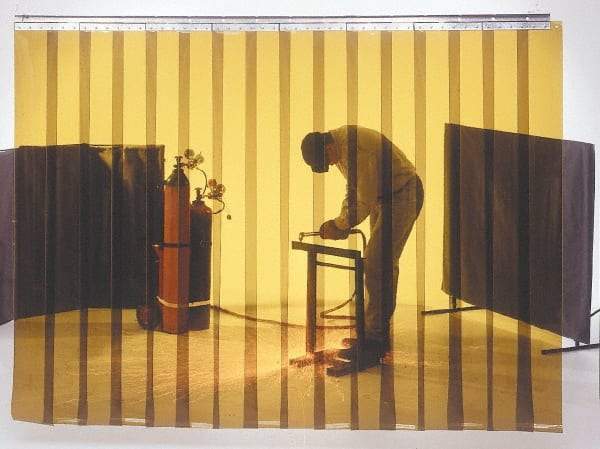 Singer Safety - 7' High x 4' Wide x 0.08mm Thick Vinyl Welding Strip Curtain - Bronze - Americas Industrial Supply