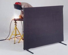 Singer Safety - 5 Ft. Wide x 4 Ft. High, 30 mil Thick Cotton Duck Portable Welding Screen Kit - Olive - Americas Industrial Supply