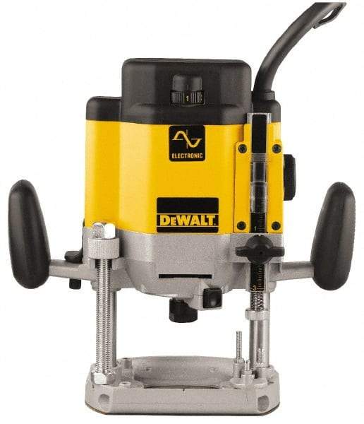 DeWALT - 8,000 to 22,000 RPM, 3 HP, 15 Amp, Plunge Base Electric Router - 1/4 and 1/2 Inch Collet - Americas Industrial Supply