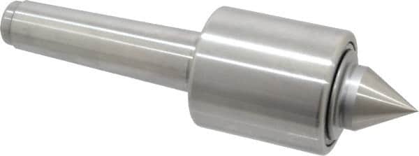 Made in USA - MT4 Taper Shank, 2-1/2" Head Diam 2,890 Lb Capacity Live Center - 2-11/16" Head Length, 1-1/4" Point Diam, 1-1/2" Point Len, 8-5/8" OAL, Standard Point - Americas Industrial Supply